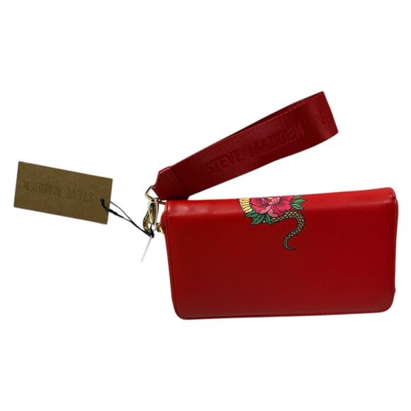 NWT Steve Madden BZIP-SN LUNAR NEW YEAR of the SNAKE Red Wristlet Wallet - Picture 5 of 5